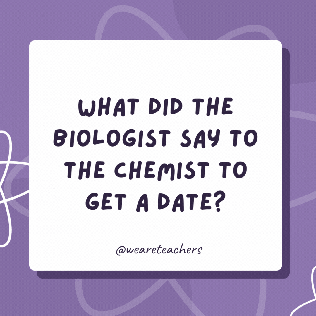 What did the biologist say to the chemist to get a date?

"Are you made of sulfur monoxide, copper, and tellurium? Because you are SO CuTe!"
