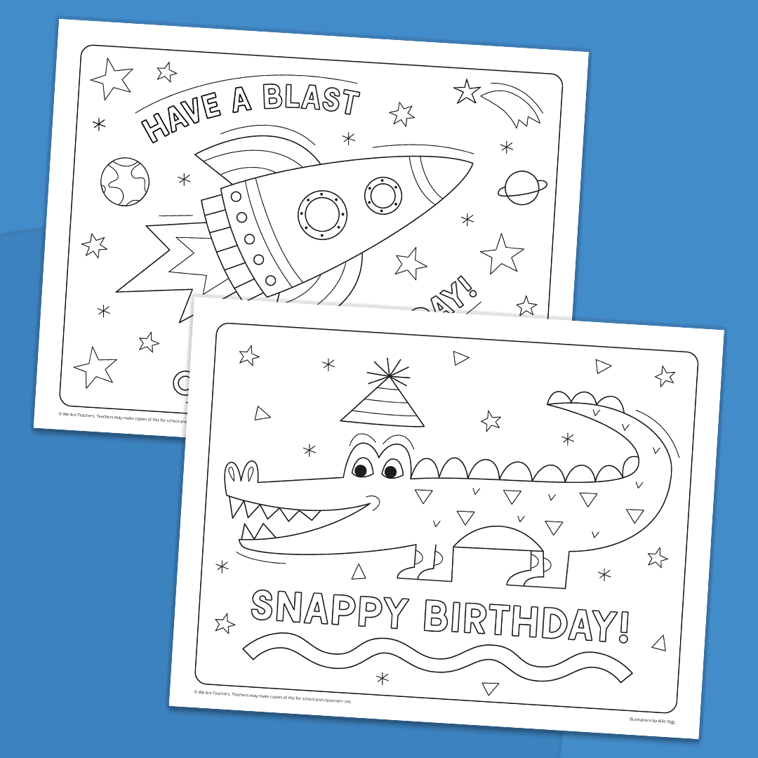 Happy Birthday Coloring Pages from We Are Teachers Happy Birthday Coloring Pages from We Are Teachers