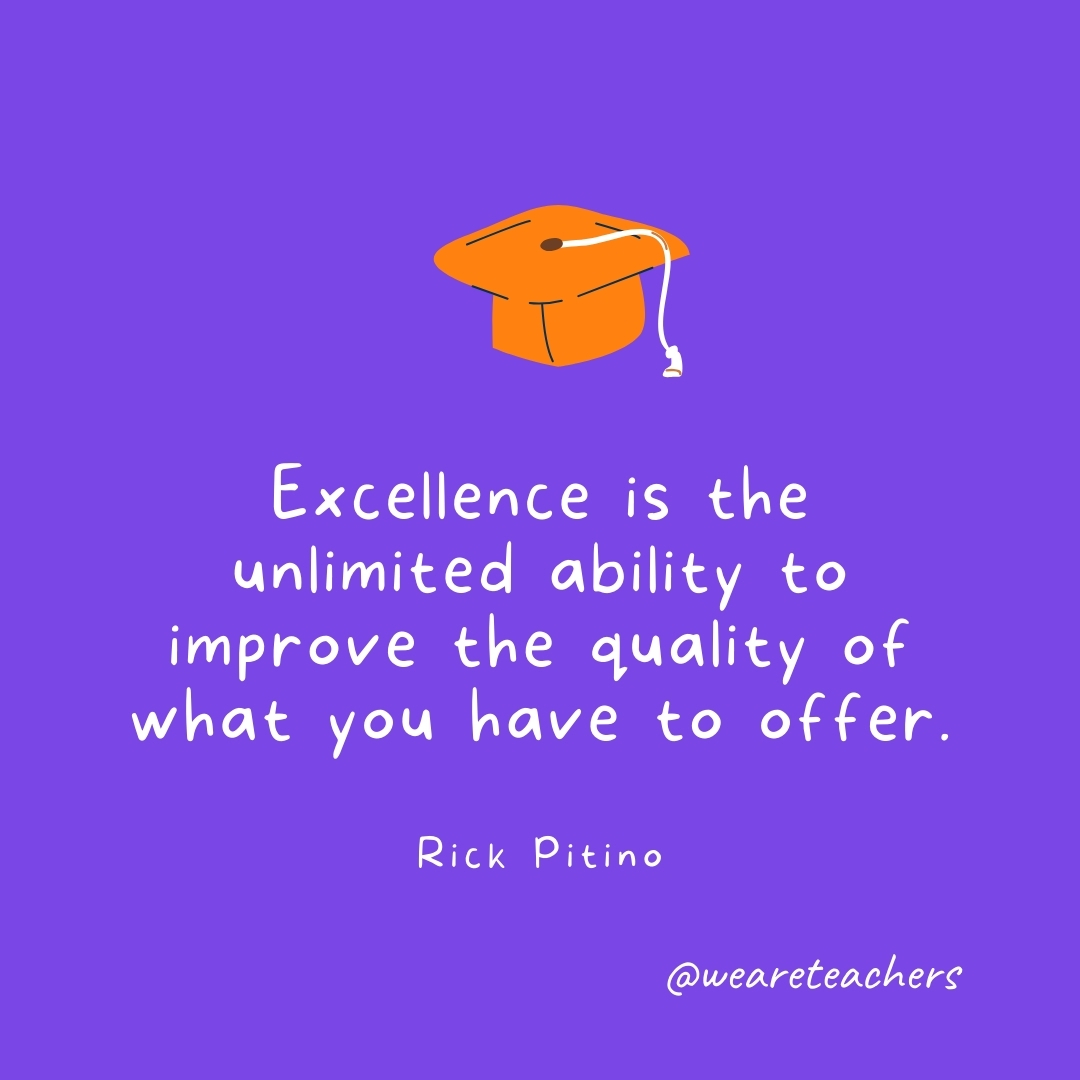 Excellence is the unlimited ability to improve the quality of what you have to offer. —Rick Pitino Excellence is the unlimited ability to improve the quality of what you have to offer. —Rick Pitino