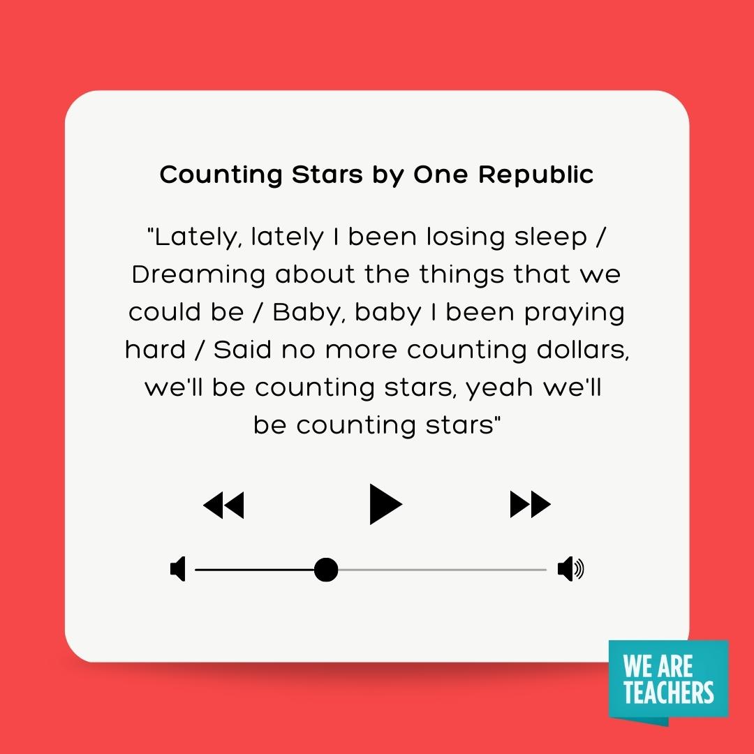 End of Year Playlist 3_v2 Counting Stars by OneRepublic for end-of-year playlist.