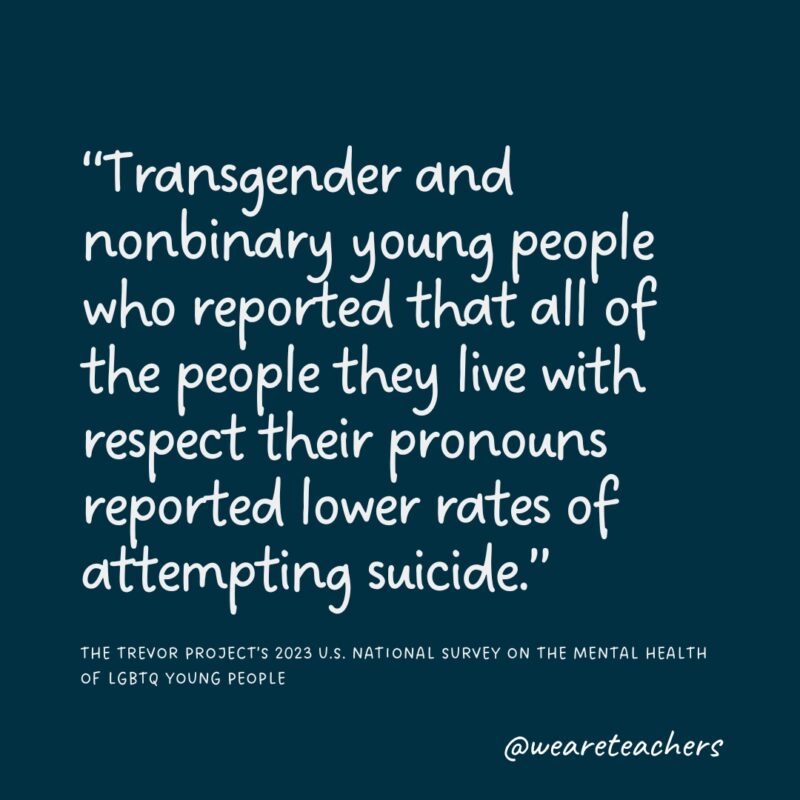 How to Be a Trans Ally As an Educator in 2024 Quote about impact of using correct pronouns