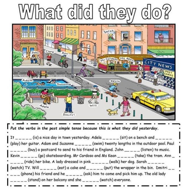 story with blanks where verbs should be