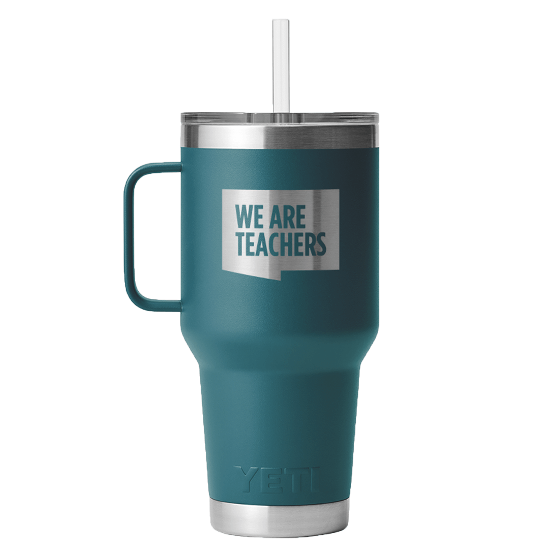 WAT-teal-Yeti We Are Teachers teal Yeit cup